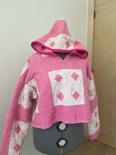Load image into Gallery viewer, no. 37 distressed pink crop hoodie