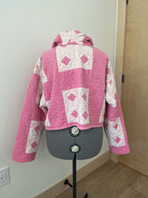 Load image into Gallery viewer, no. 37 distressed pink crop hoodie