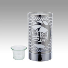 Load image into Gallery viewer, silver owls wax warmer