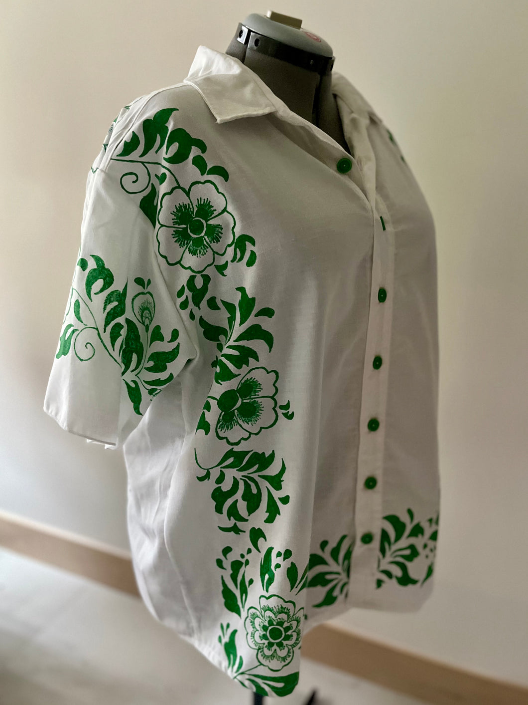 no. 48 green hibiscus shirt
