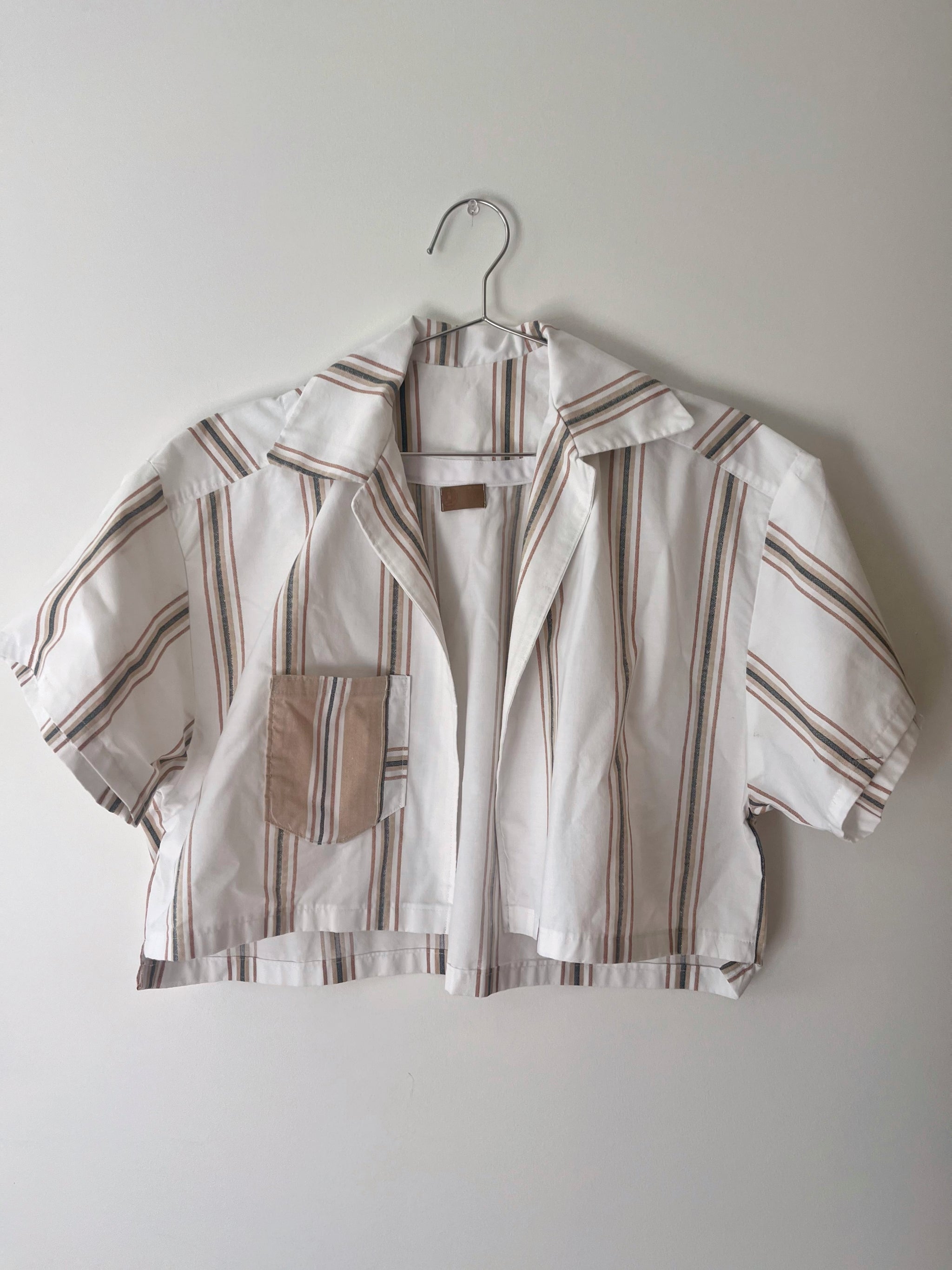 no. 2 Neutral Stripes cropped overshirt – Hockley Valley
